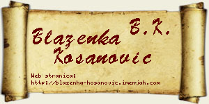 Blaženka Kosanović vizit kartica